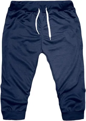 below The Knee Shorts for Men 3/4 Joggers Capri Pants Tapered Fit Workout Gym Training Running Workout Sweatpants