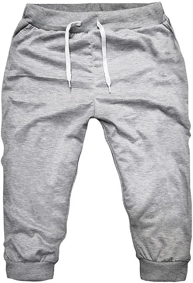 below The Knee Shorts for Men 3/4 Joggers Capri Pants Tapered Fit Workout Gym Training Running Workout Sweatpants