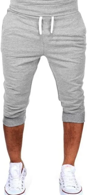 below The Knee Shorts for Men 3/4 Joggers Capri Pants Tapered Fit Workout Gym Training Running Workout Sweatpants