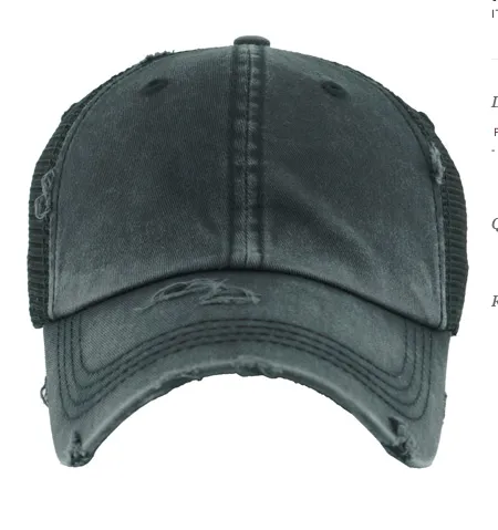 BLACK DISTRESSED QRVS PATCH HAT