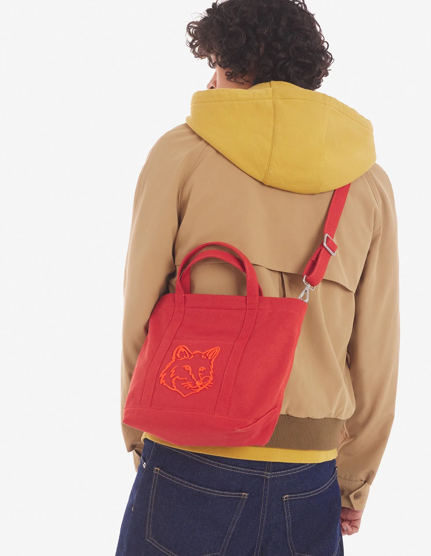 Bold Fox Head Mini Tote Bag Burnt Red