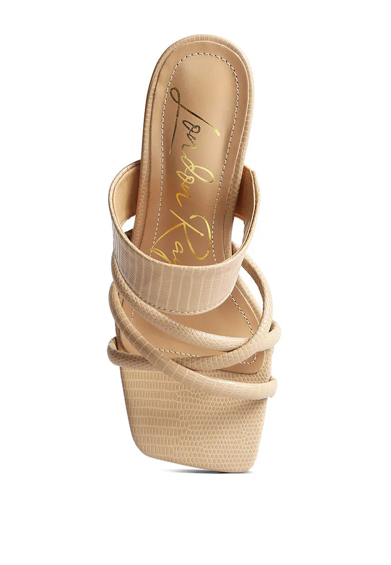 Chiri Criss Cross Strap Spool Heel Sandals
