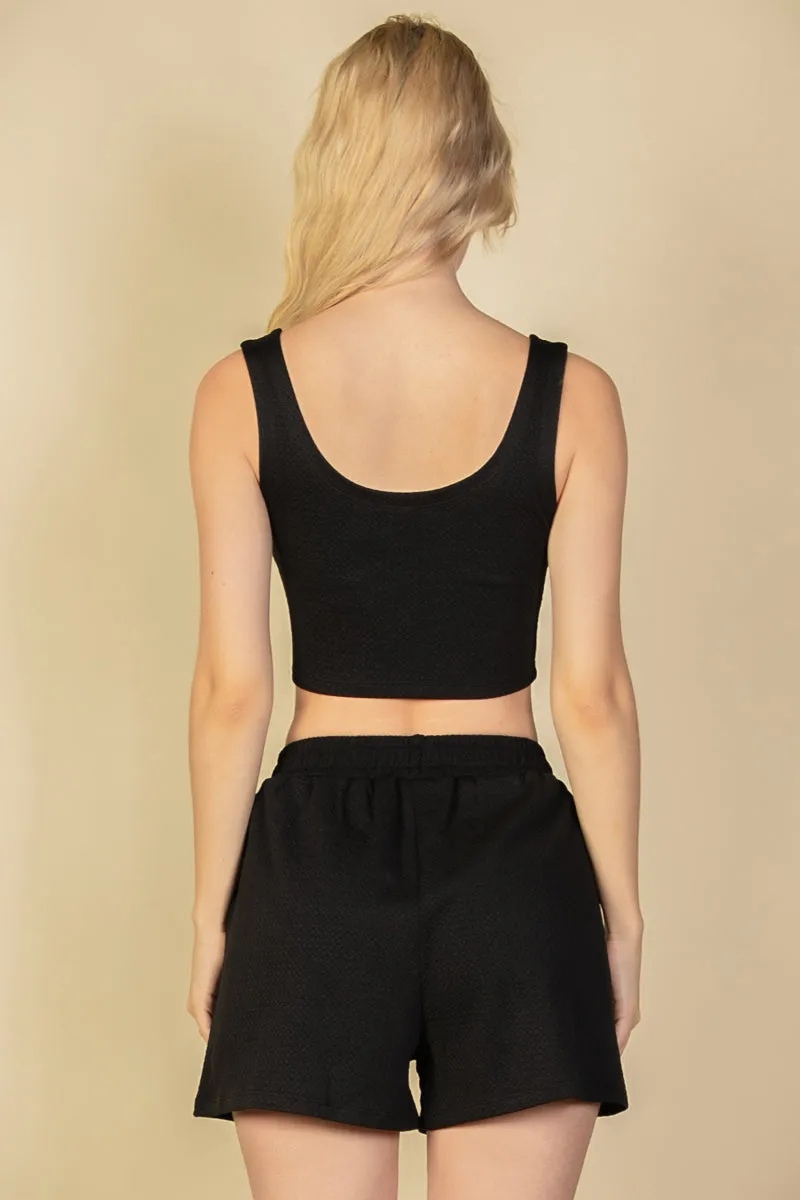 Crop Tank Top and Shorts Set