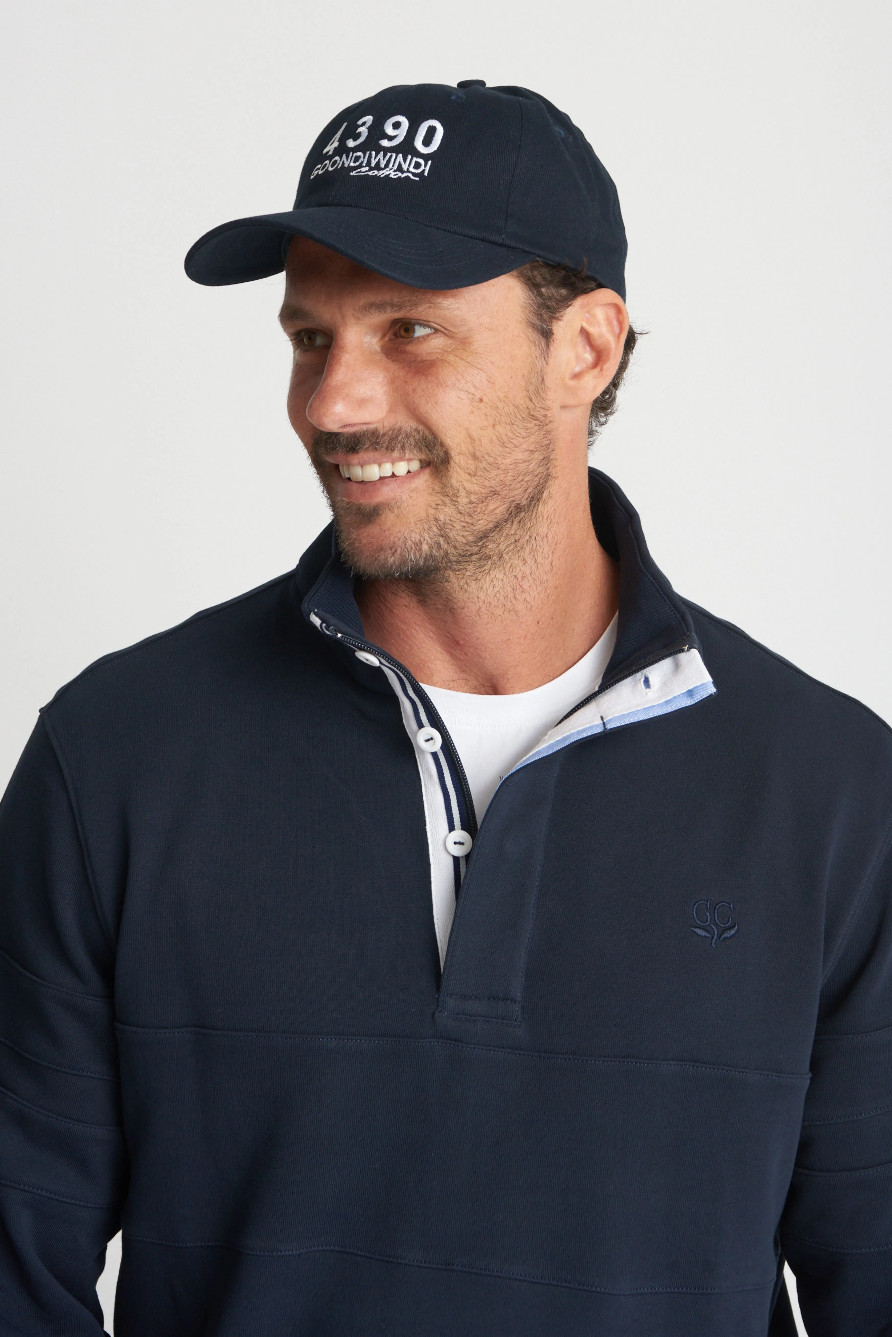 Embroidered 4390 Logo Navy Cap