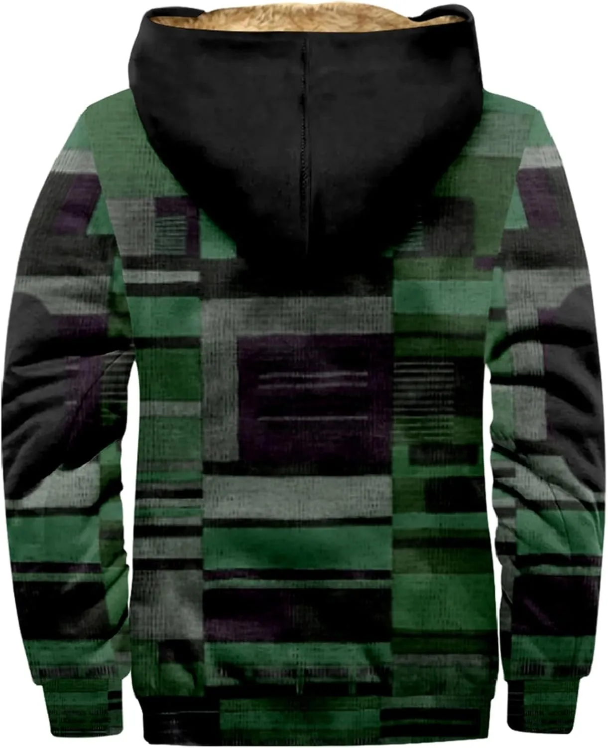 Fleece Lined Jackets for Men Winter Zip Up Coats Fashion Warm Hoodies Jackets Sherpa Lined Sweatshirts with Pocket