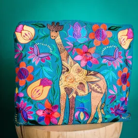 Giraffe Embroidered Tote Bag