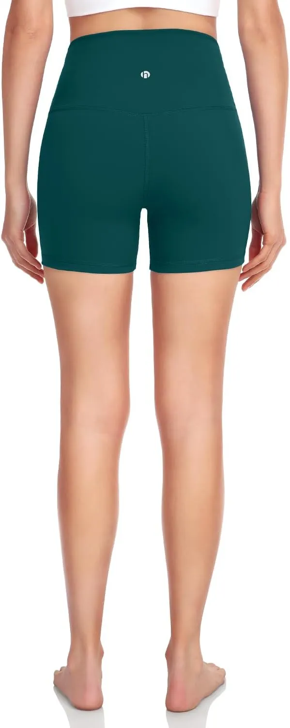 HeyNuts Essential/Workout Pro Biker Shorts for Women, High Waisted Workout Compression Yoga Shorts 4''/ 6''/ 8''