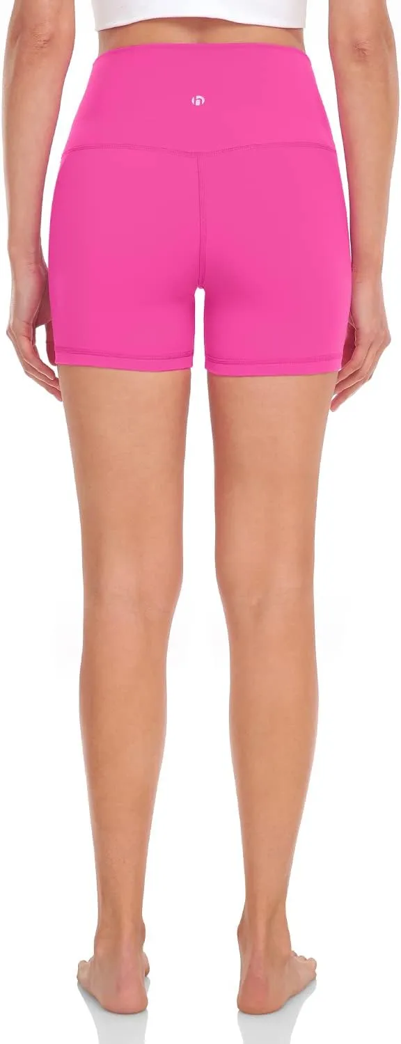 HeyNuts Essential/Workout Pro Biker Shorts for Women, High Waisted Workout Compression Yoga Shorts 4''/ 6''/ 8''
