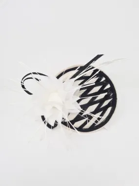 Ivory & Black Lattice Disc Fascinator