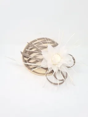Ivory Cappuccino Lattice Disc Fascinator