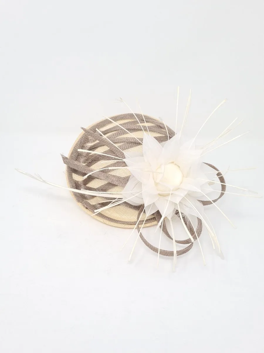 Ivory Cappuccino Lattice Disc Fascinator