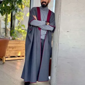 JOG ABAYA BURGUNDY ON ANTHRACITE