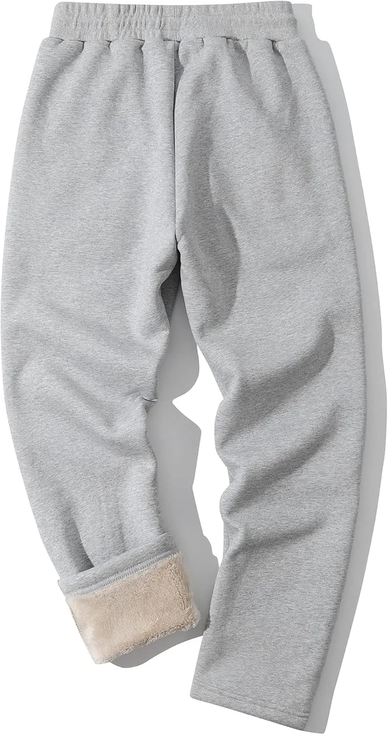 Kissonic Men's Winter Thick Warm Fleece Jogging Pants Sherpa Lined Athletic Sweatpants