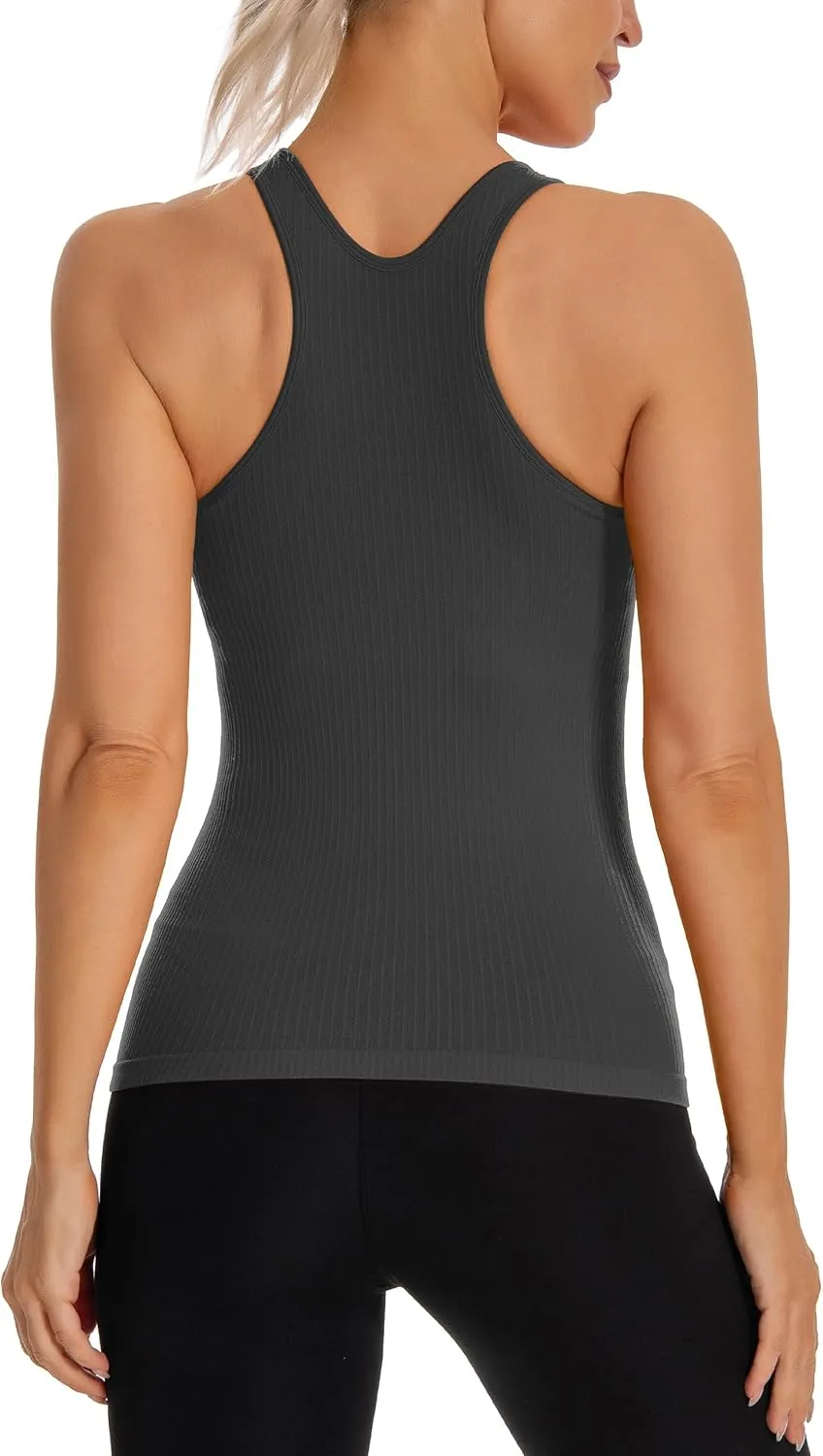 MathCat Workout Tank Tops for Women with Built in Bra, Sleeveless Yoga Tops Seamless Racerback Athletic Gym Shirts