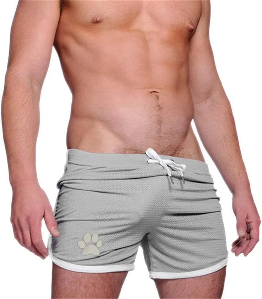 Mens 3" Mesh Workout Gym Running Shorts Funny Dog Paw Print Bodybuilding Training Athletic Workout Short Shorts
