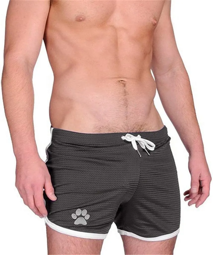 Mens 3" Mesh Workout Gym Running Shorts Funny Dog Paw Print Bodybuilding Training Athletic Workout Short Shorts