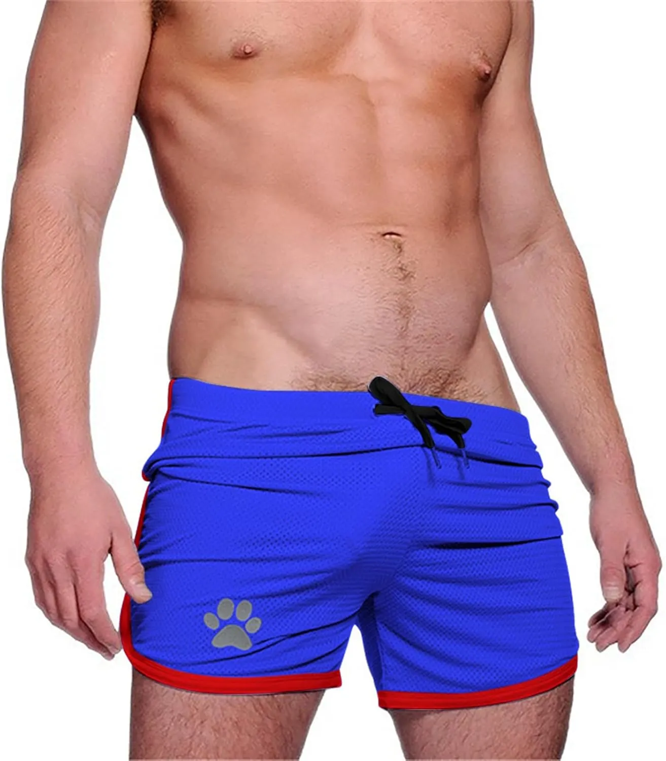 Mens 3" Mesh Workout Gym Running Shorts Funny Dog Paw Print Bodybuilding Training Athletic Workout Short Shorts
