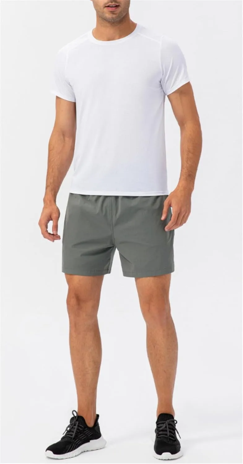 Mens Lightweight Breathable Lining Workout Shorts, Quick Dry Gym Workout Running Shorts with Zipper Pockets