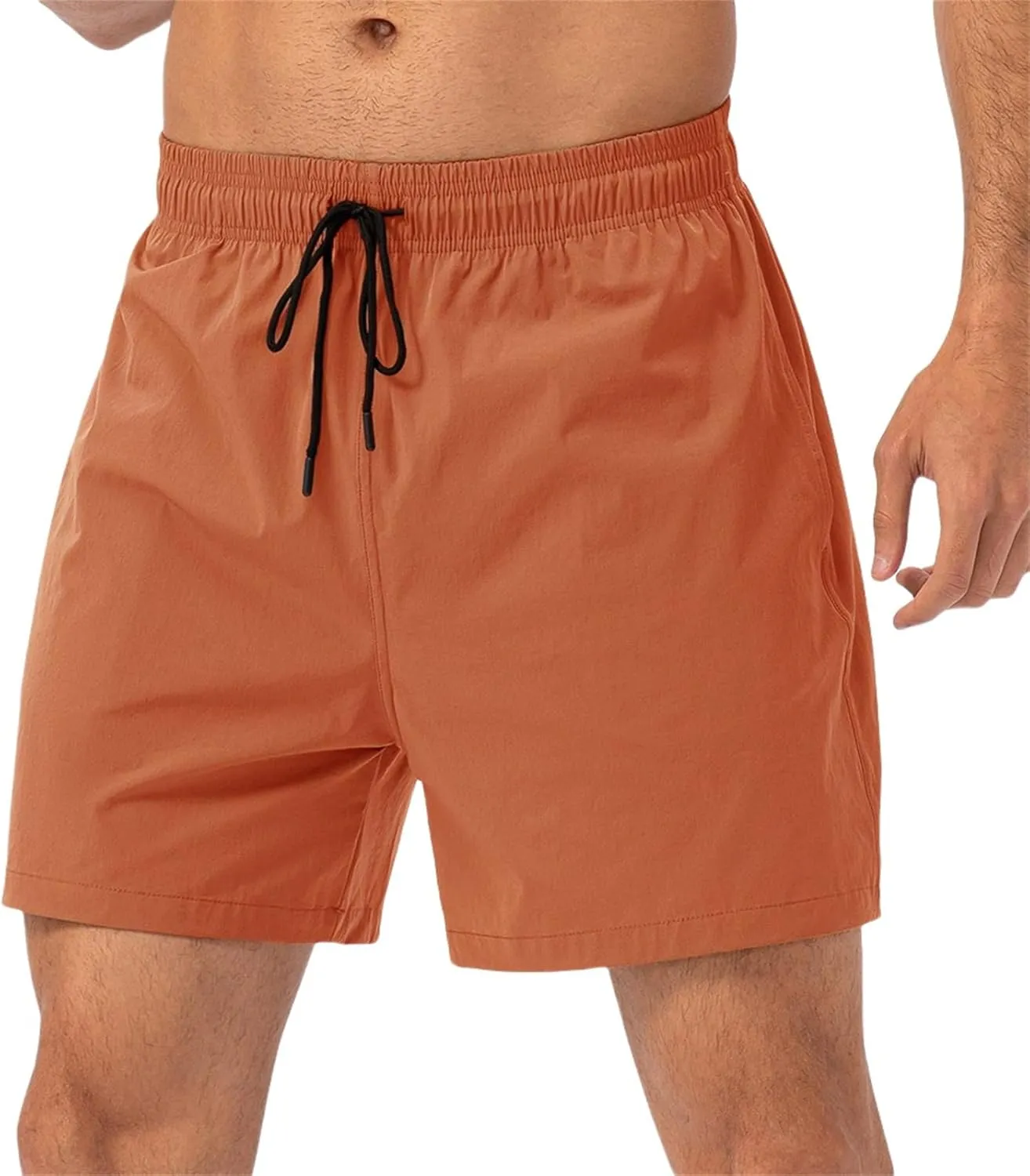 Mens Lightweight Breathable Lining Workout Shorts, Quick Dry Gym Workout Running Shorts with Zipper Pockets