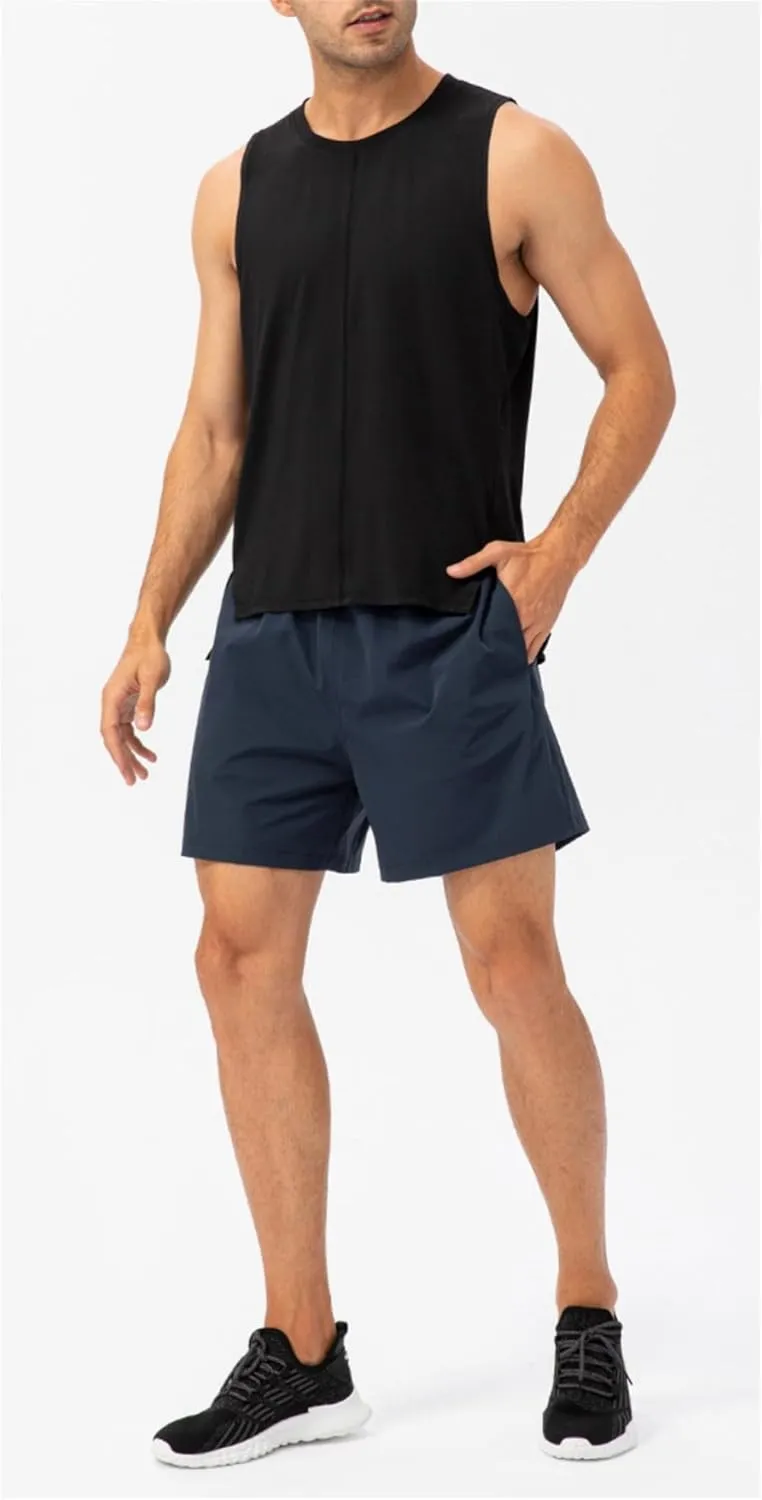 Mens Lightweight Breathable Lining Workout Shorts, Quick Dry Gym Workout Running Shorts with Zipper Pockets