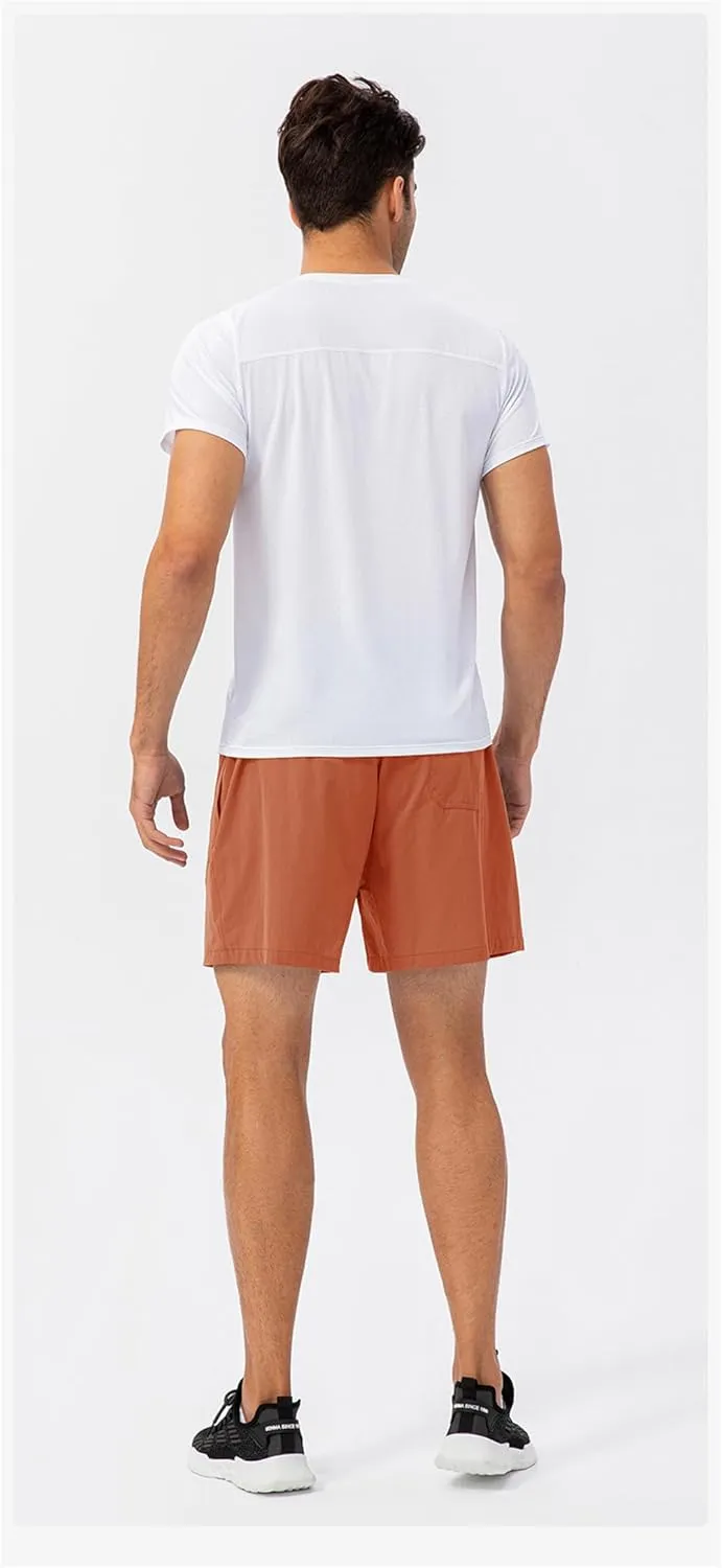 Mens Lightweight Breathable Lining Workout Shorts, Quick Dry Gym Workout Running Shorts with Zipper Pockets