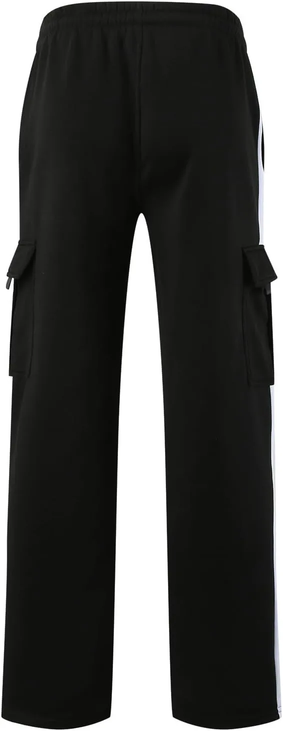 Mens Sweatpants Pants Casual Jogging Sports Elastic with Pockets Men's Men's Pants Heavyweight Fleece Cargo