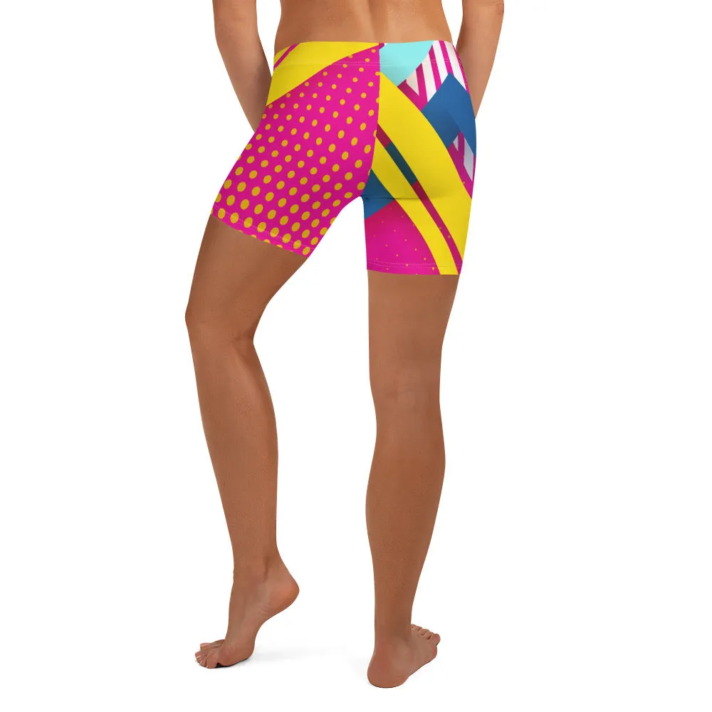 PINK ABSTRACT FITNESS COLLECTION - Yoga Shorts