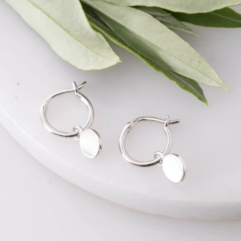 Silver Dot Hugge Hoops