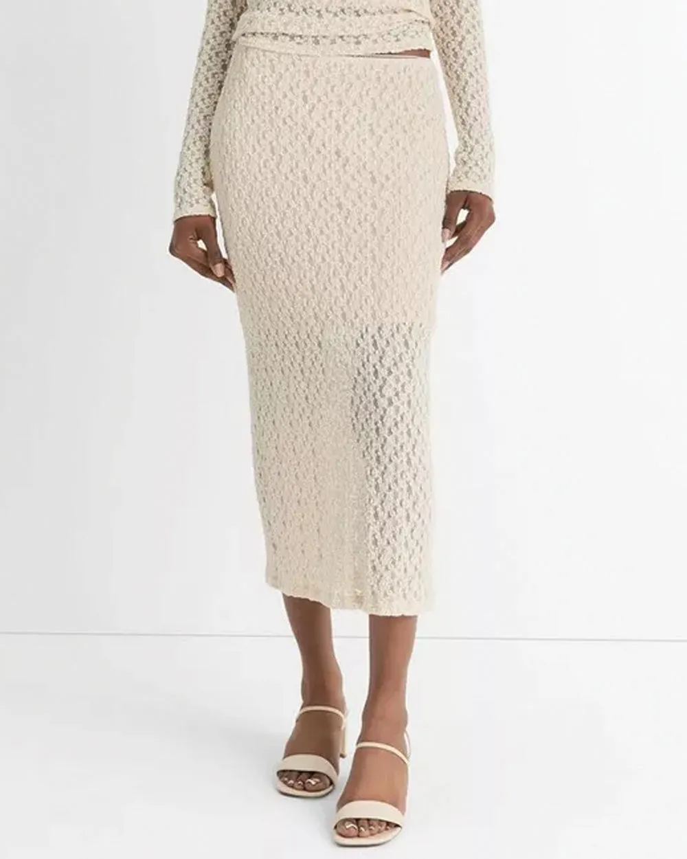 White Sand Floral Smocked Skirt