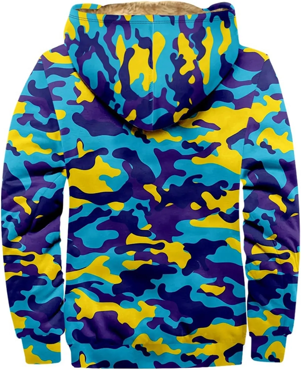 Yesunpxs Winter Jackets for Men Heavyweight Sweatshirt Hoodie Coat Fleece Sherpa Lined Zip Up Sweatshirt Jacket with Pockets